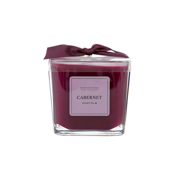 Cabernet Square Glass Candle Eleven Point