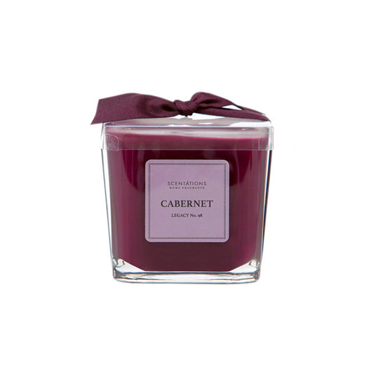 Cabernet Square Glass Candle Eleven Point
