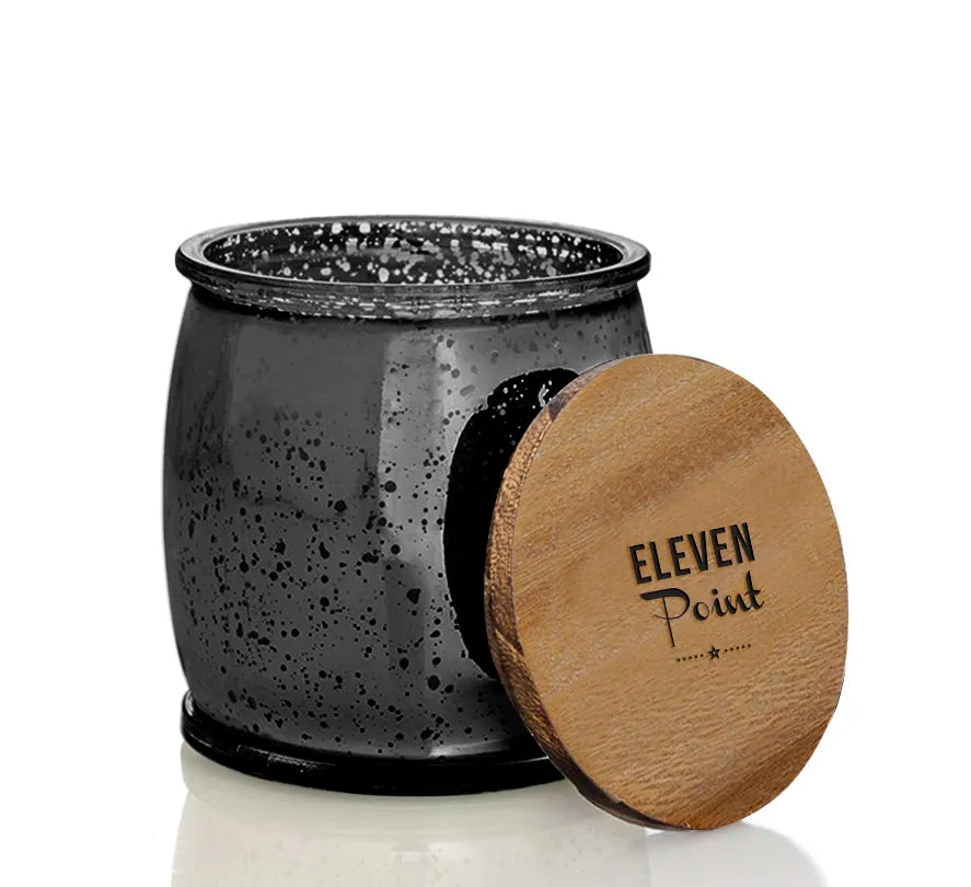 Blackberry Mercury Barrel Candle in Midnight Navy Candle Eleven Point