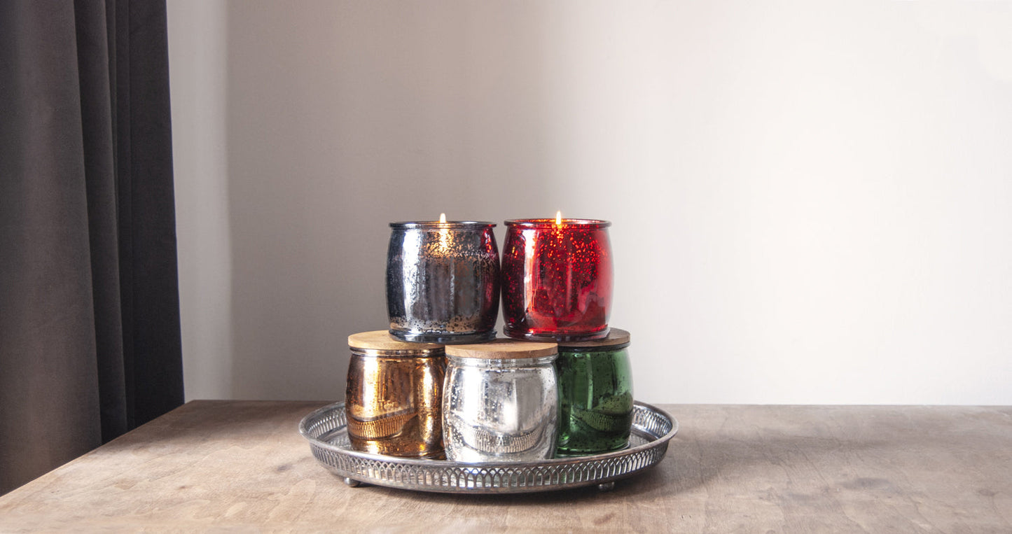 Picking Pecans Mercury Barrel Candle in Green Candle Eleven Point