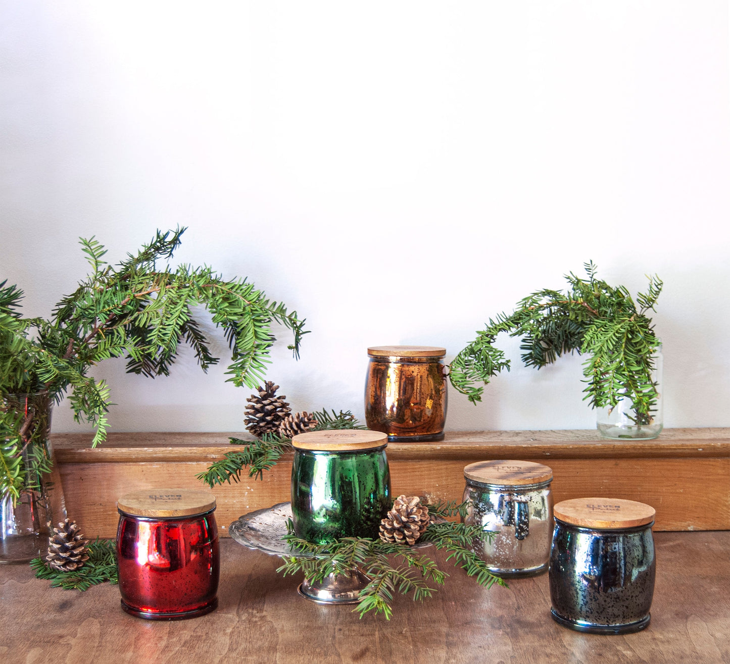 Picking Pecans Mercury Barrel Candle in Green Candle Eleven Point