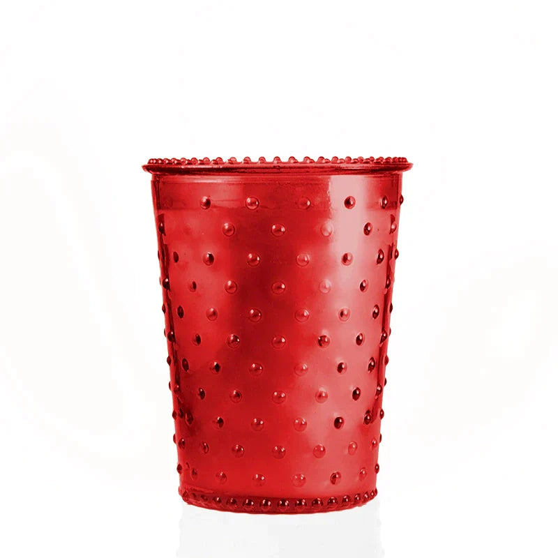 Willow Woods Hobnail Candle in Ruby Eleven Point