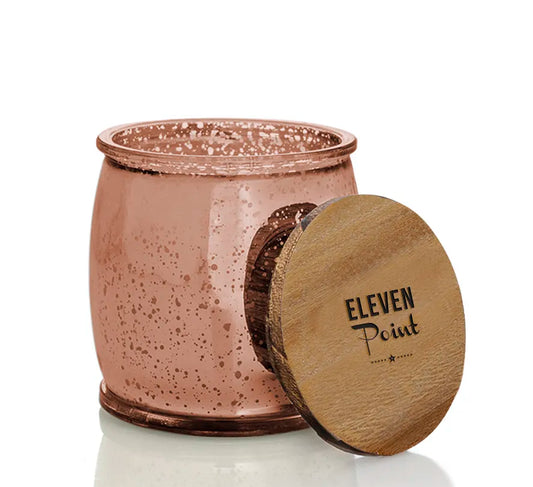 The Mercury Barrel Candle in Rose Copper Candle Eleven Point