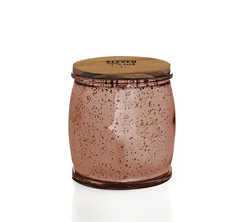 Silver Birch Mercury Barrel Candle in Rose Copper Candle Eleven Point