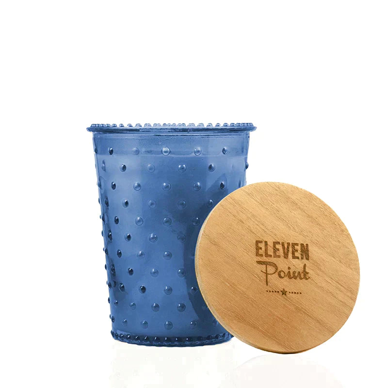 Silver Birch Hobnail Candle in Sapphire Eleven Point