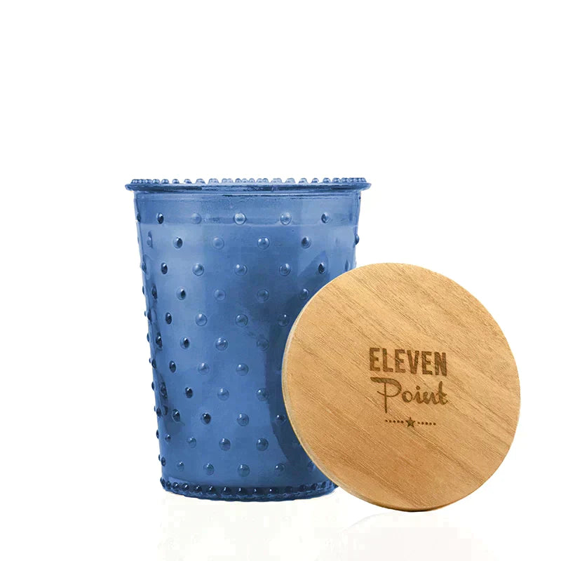 Willow Woods Hobnail Candle in Sapphire Eleven Point