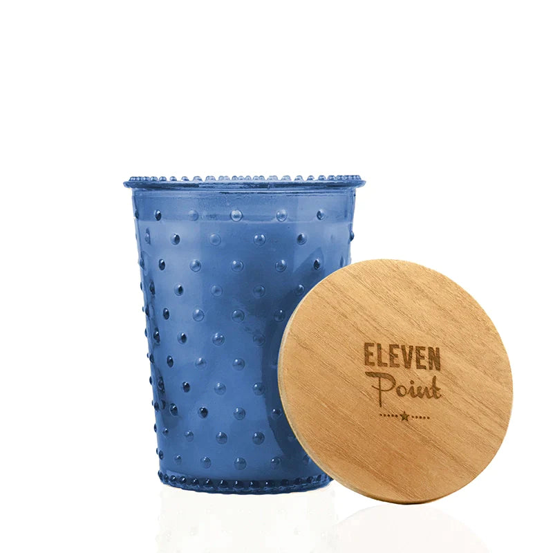 Just Peachy Hobnail Candle in Sapphire Eleven Point