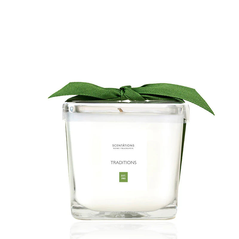 Traditions Square Glass Candle Eleven Point