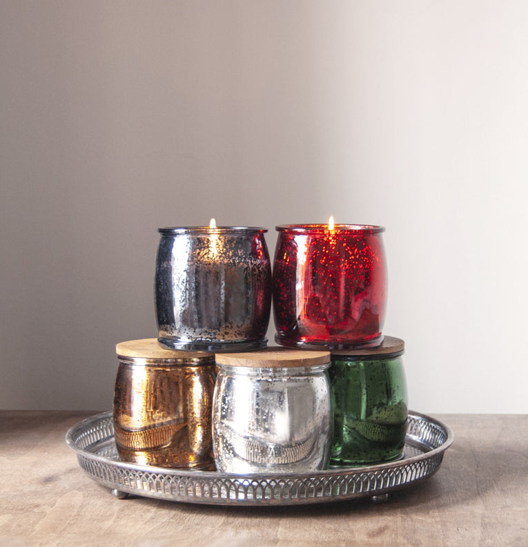 Picking Pecans Mercury Barrel Candle in Silver Candle Eleven Point