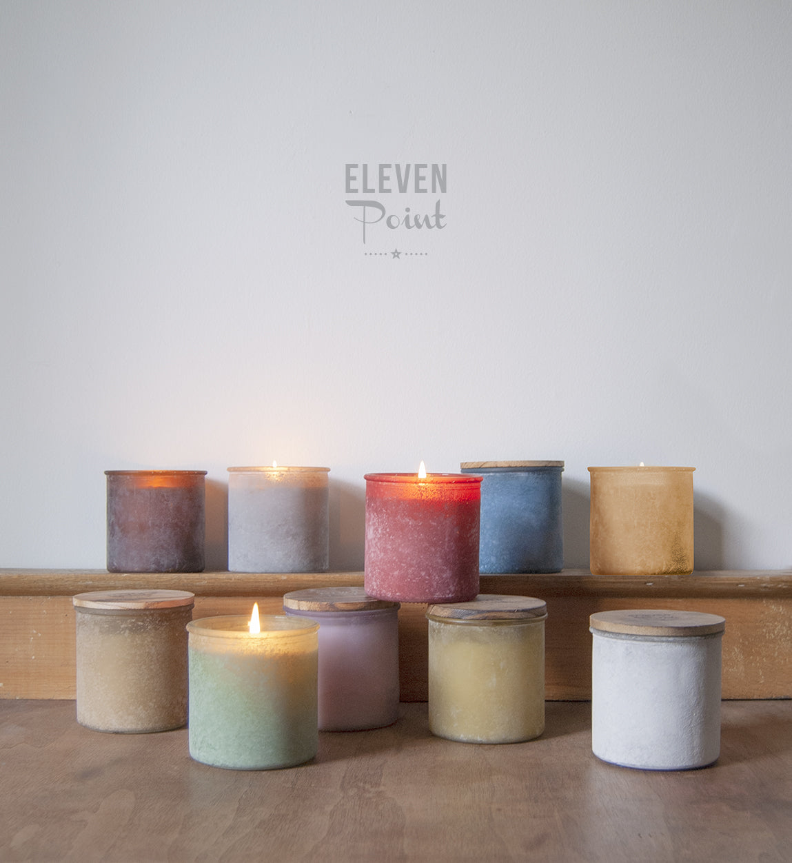 The River Rock Candle in Orange Candle Eleven Point