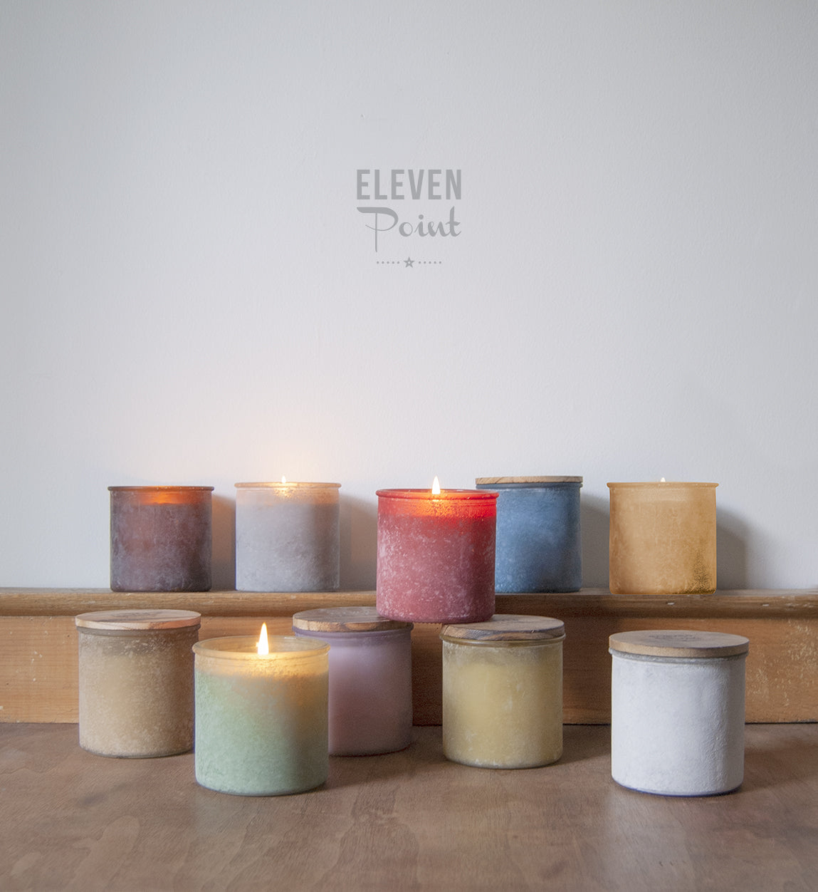 The River Rock Candle in Orange Candle Eleven Point   