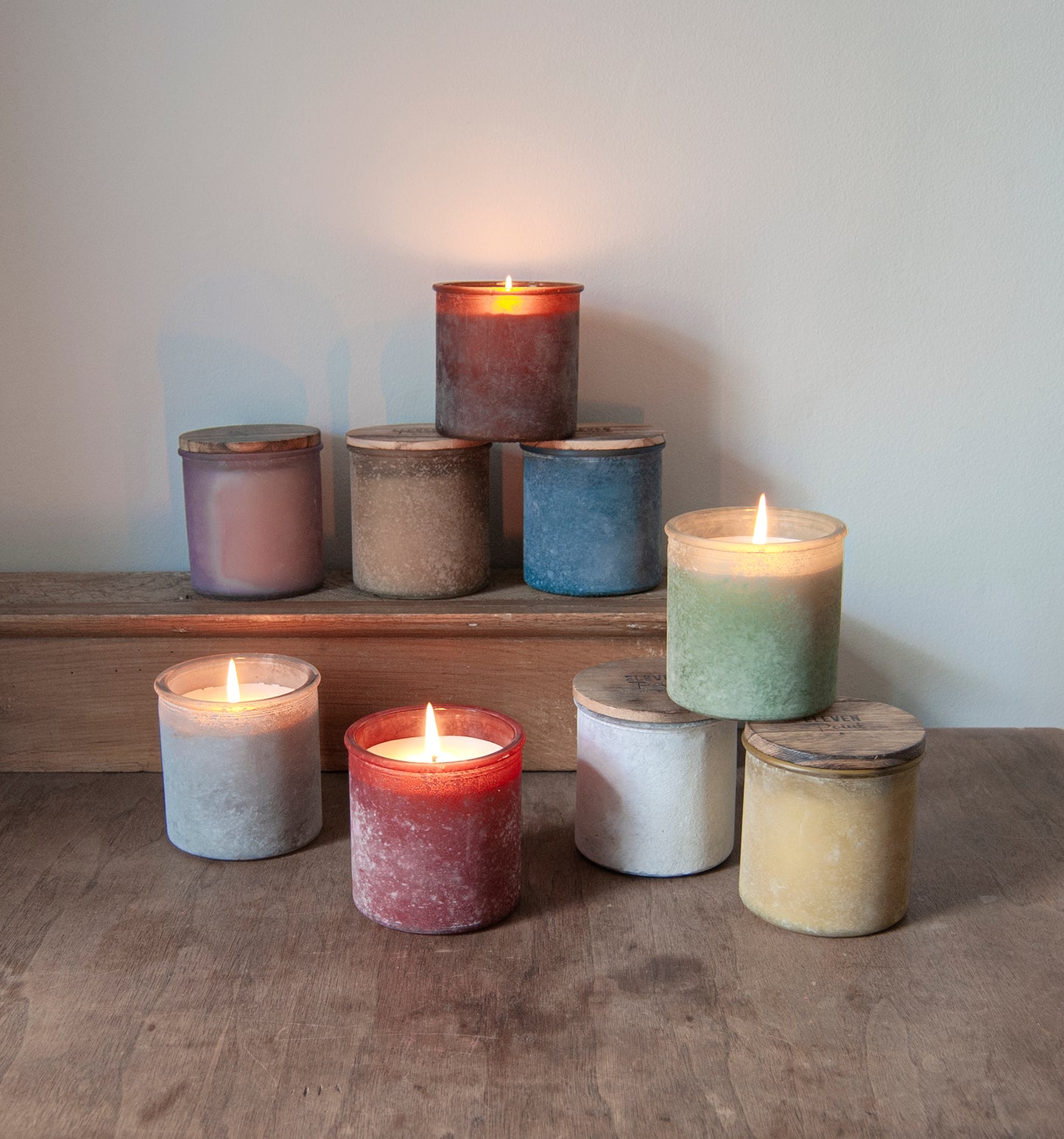 The River Rock Candle in Red Candle Eleven Point