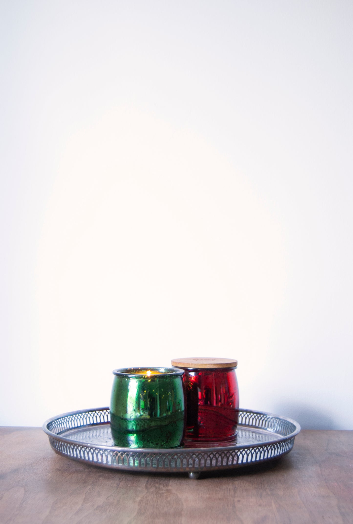 Silver Birch Mercury Barrel Candle in Green Candle Eleven Point