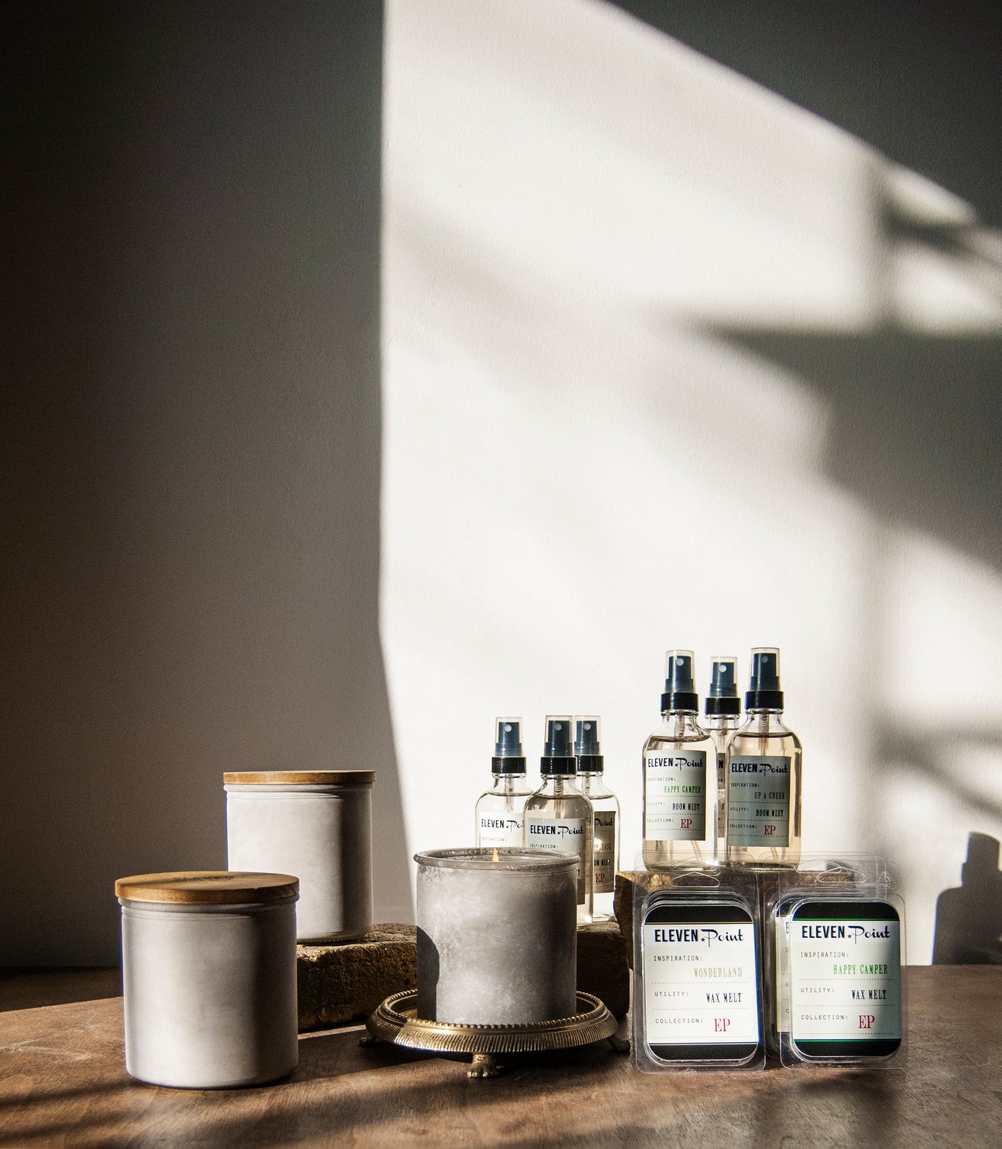 Just Peachy River Rock Candle in Gray Candle Eleven Point