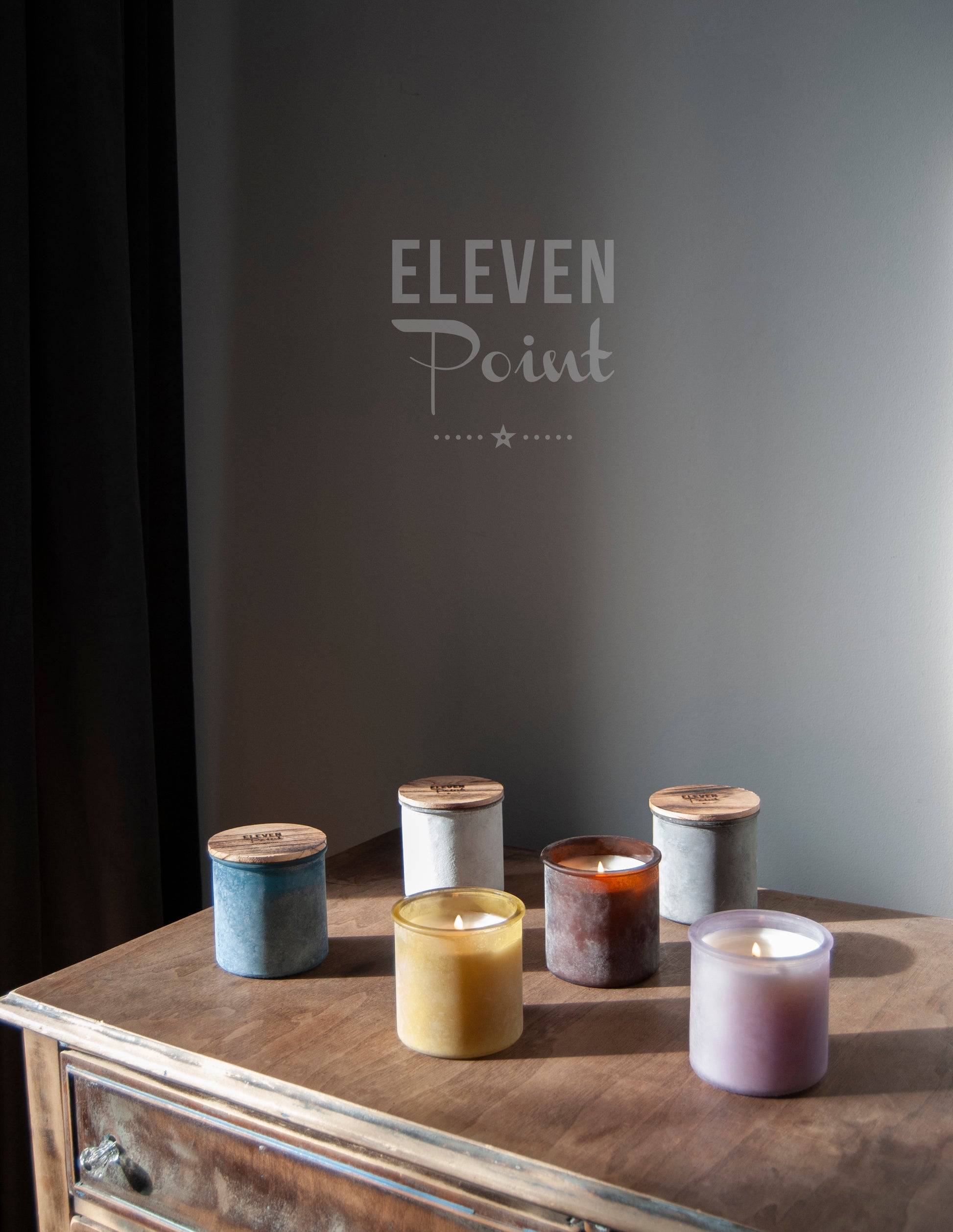 Almond Bark River Rock Candle in Fresh Plum Candle Eleven Point