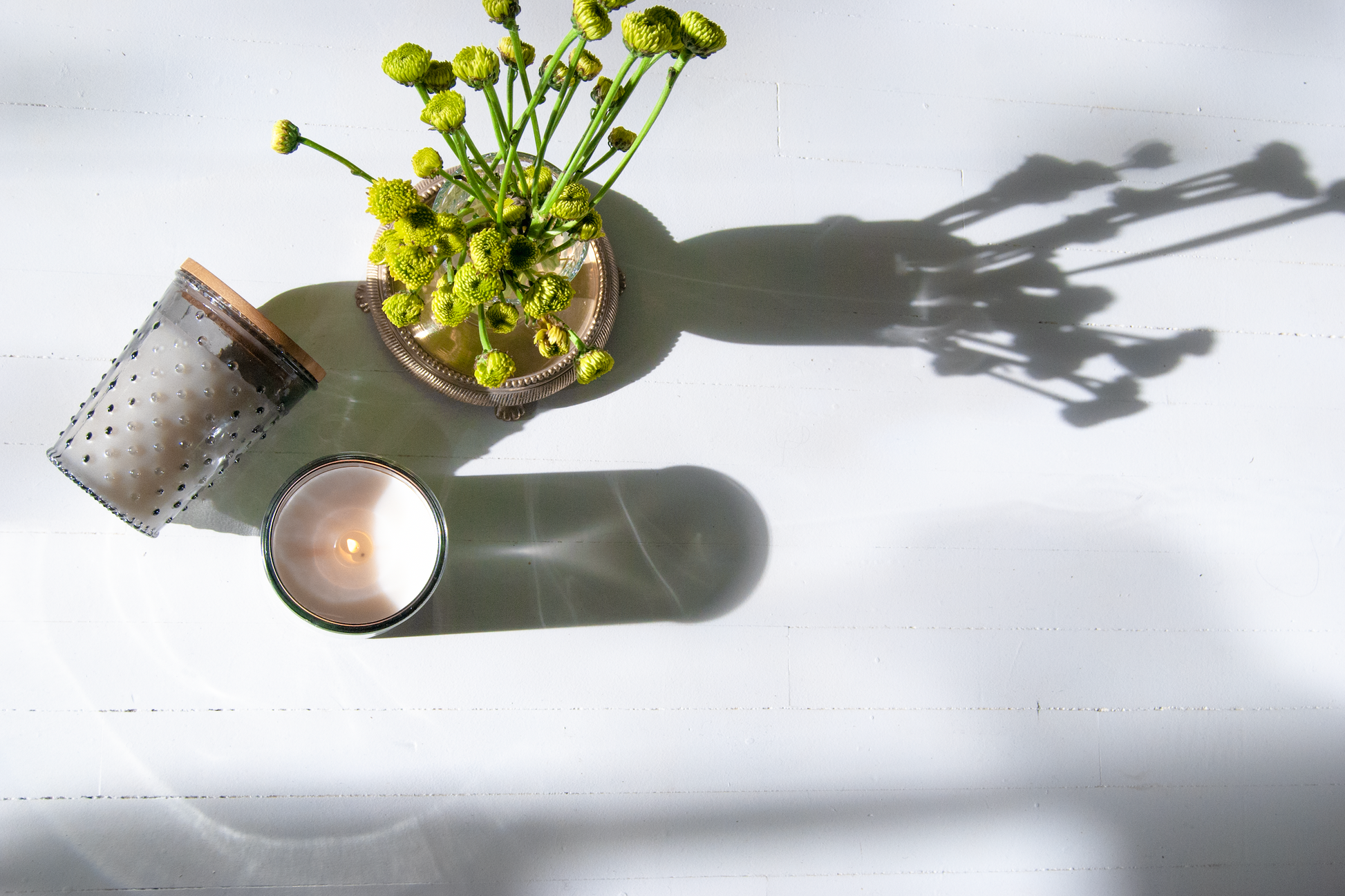 The Hobnail Candle in Ash Candle Eleven Point