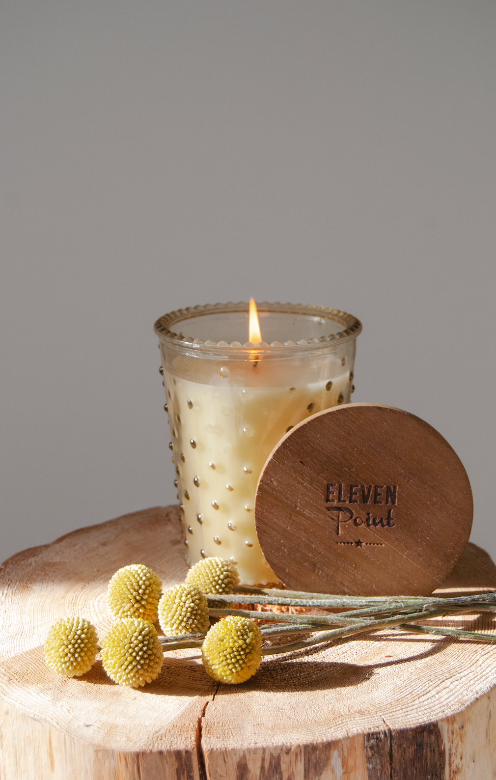 Willow Woods Hobnail Candle in Butter Candle Eleven Point