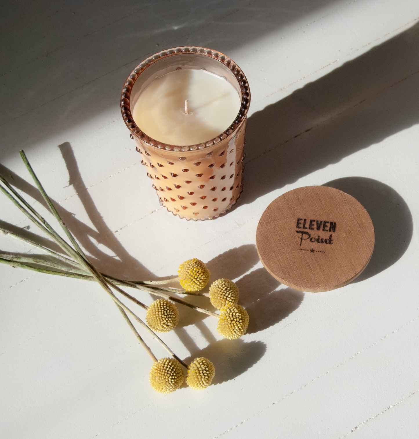 Holiday Ridge Hobnail Candle in Caramel Candle Eleven Point