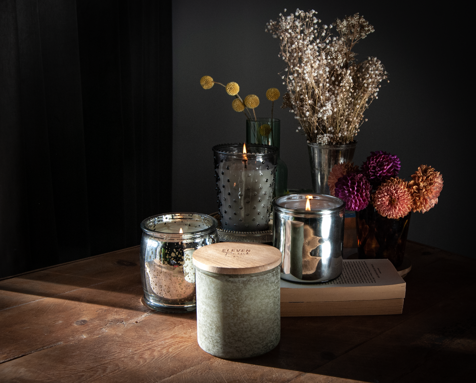 Picking Pecans Hobnail Candle in Ash Candle Eleven Point