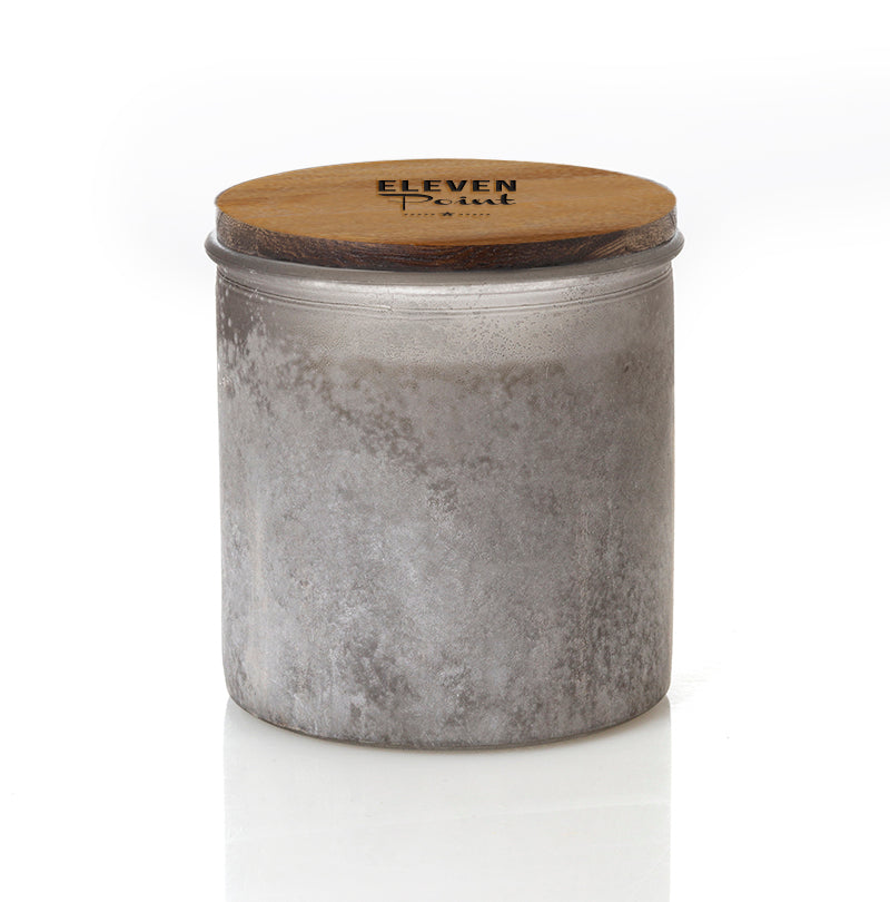The River Rock Candle in Gray Candle Eleven Point