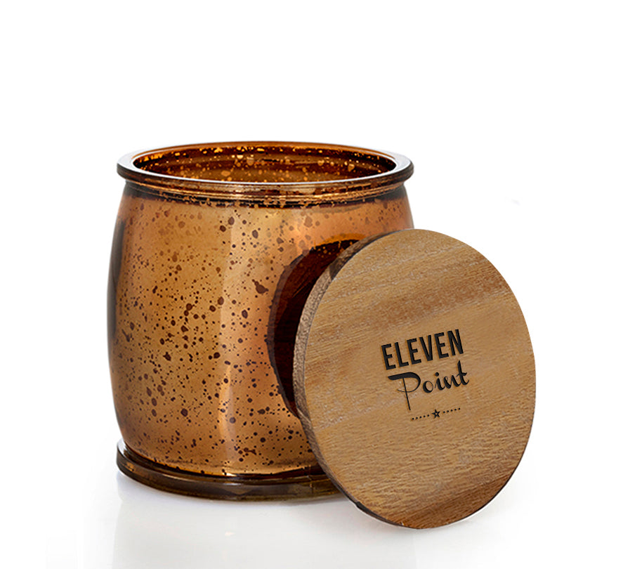 Picking Pecans Mercury Barrel Candle in Bronze Candle Eleven Point