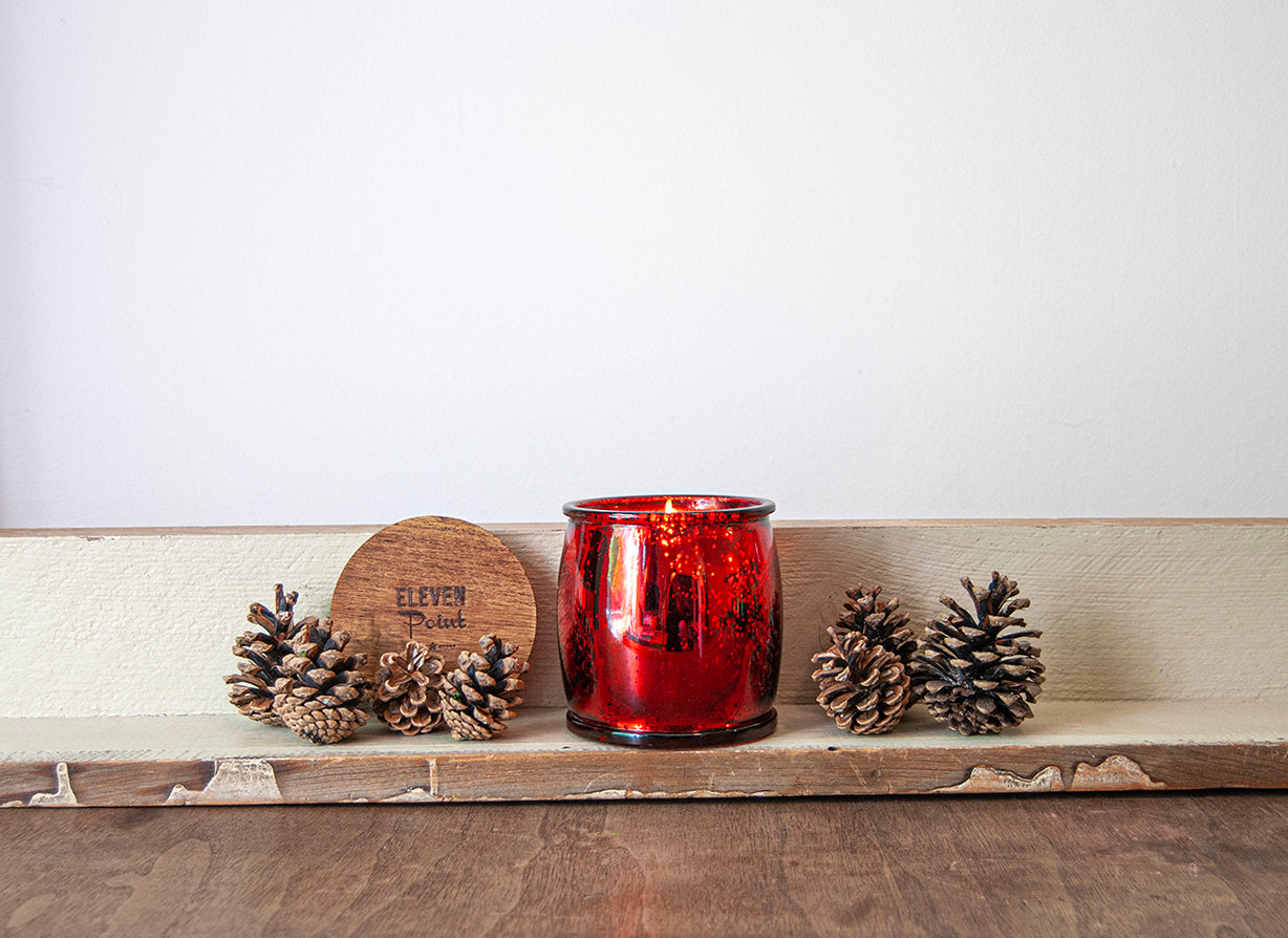 The Mercury Barrel Candle in Red Candle Eleven Point