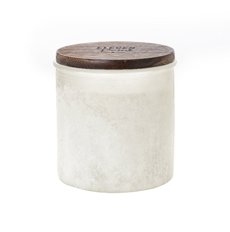 Up A Creek River Rock Candle in Soft White  Eleven Point