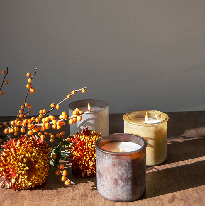 The River Rock Candle in Amber Candle Eleven Point