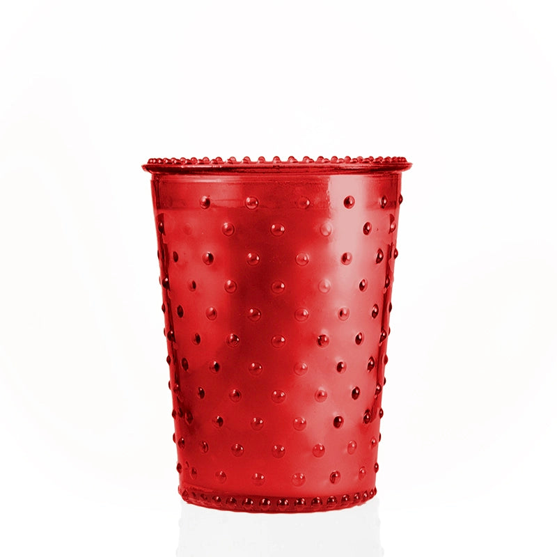 Almond Bark Hobnail Candle in Ruby  Eleven Point   
