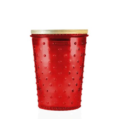 Holiday Ridge Hobnail Candle in Ruby  Eleven Point   