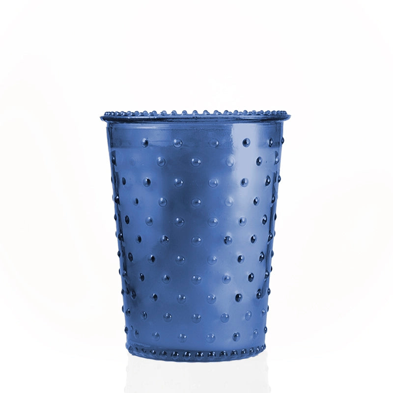 Almond Bark Hobnail Candle in Sapphire  Eleven Point   
