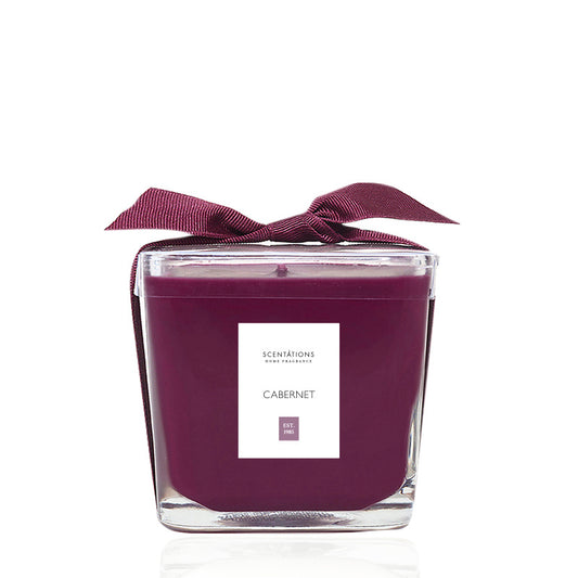 Cabernet Square Glass Candle  Eleven Point   