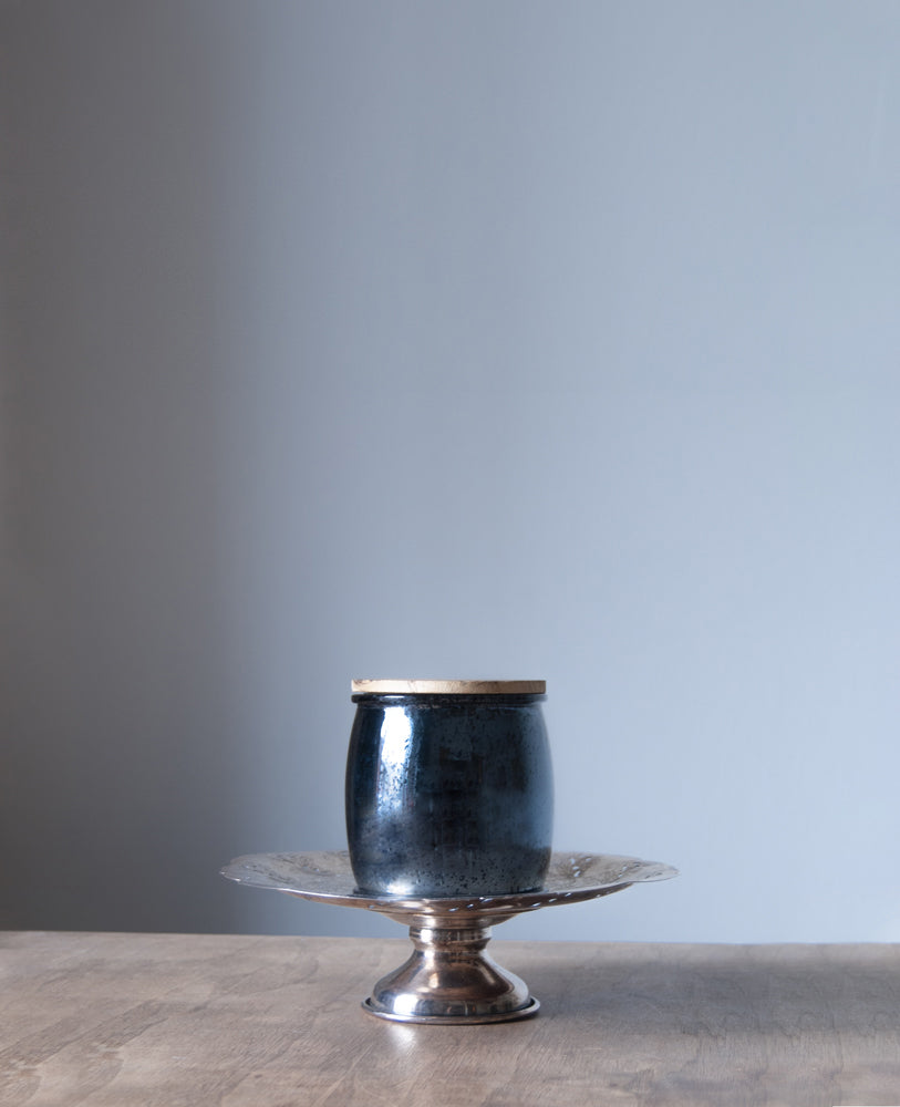 Silver Birch Mercury Barrel Candle in Navy Candle Eleven Point   