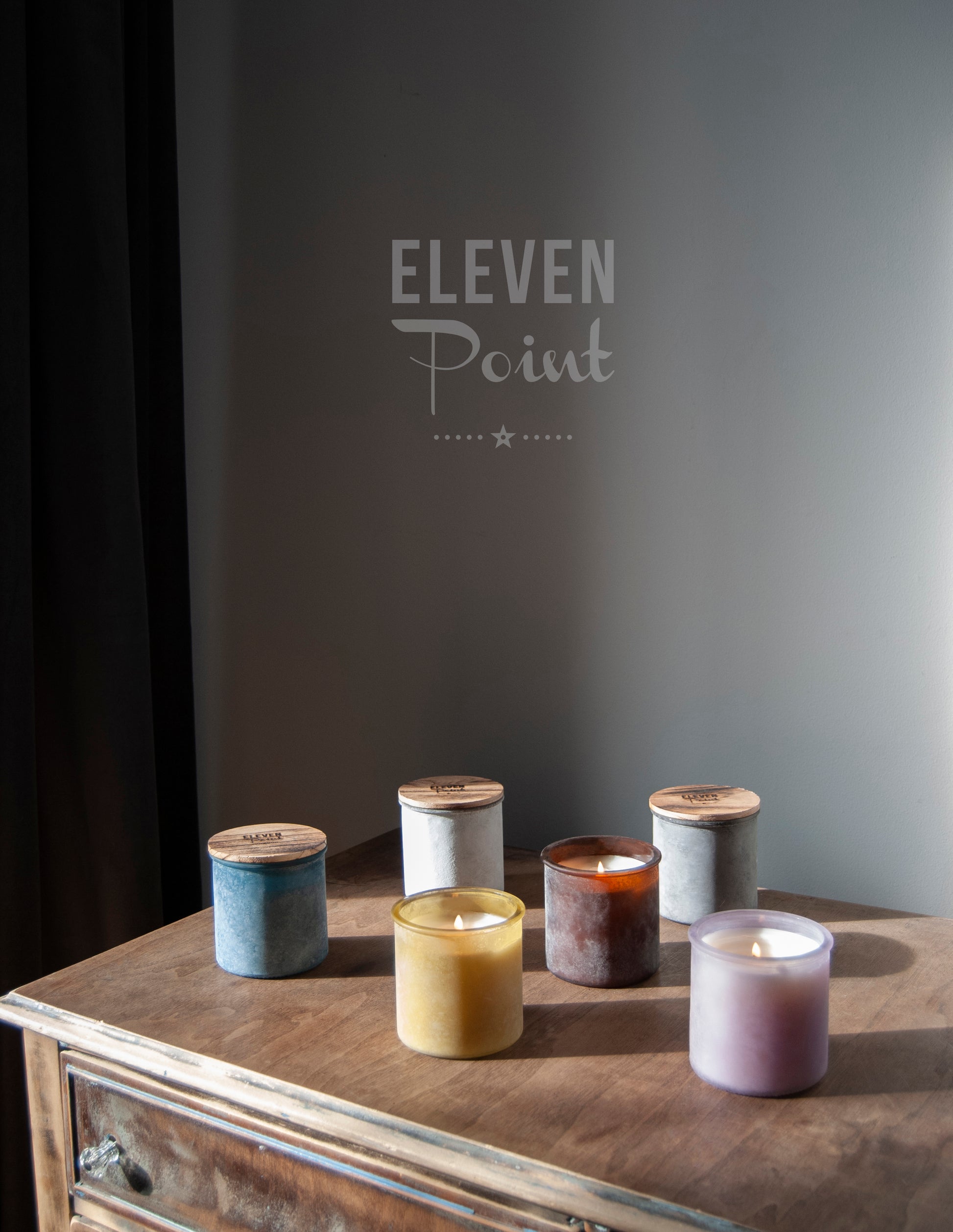 Blackberry River Rock Candle in Olive Candle Eleven Point   