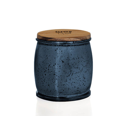 Jack Frost Mercury Barrel Candle in Navy Candle Eleven Point   
