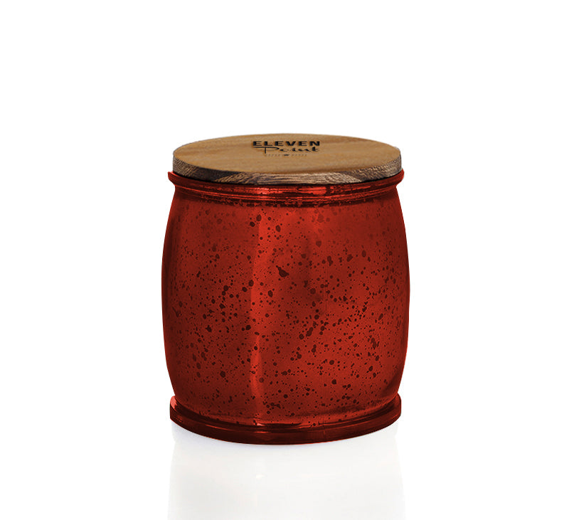 Almond Bark Mercury Barrel Candle in Red Candle Eleven Point   