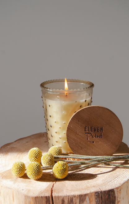 Arrow Hobnail Candle in Butter Candle Eleven Point   