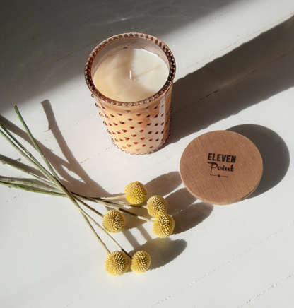 Harvest No. 23 Hobnail Candle in Caramel Candle Eleven Point   