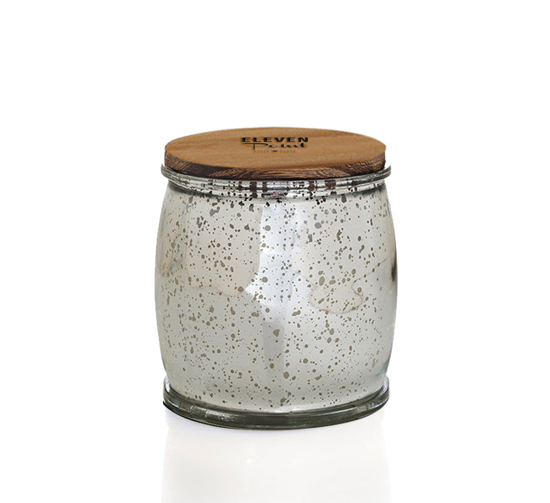 Tipsy Mercury Barrel Candle in Silver Candle Eleven Point   