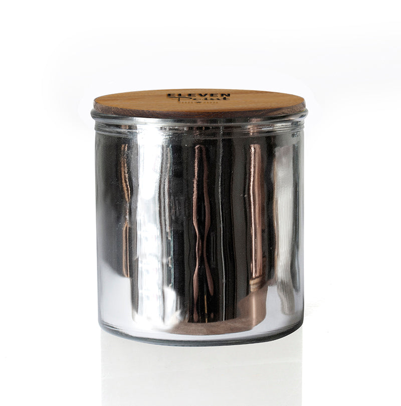 Almond Bark Rock Star Candle in Silver Candle Eleven Point   