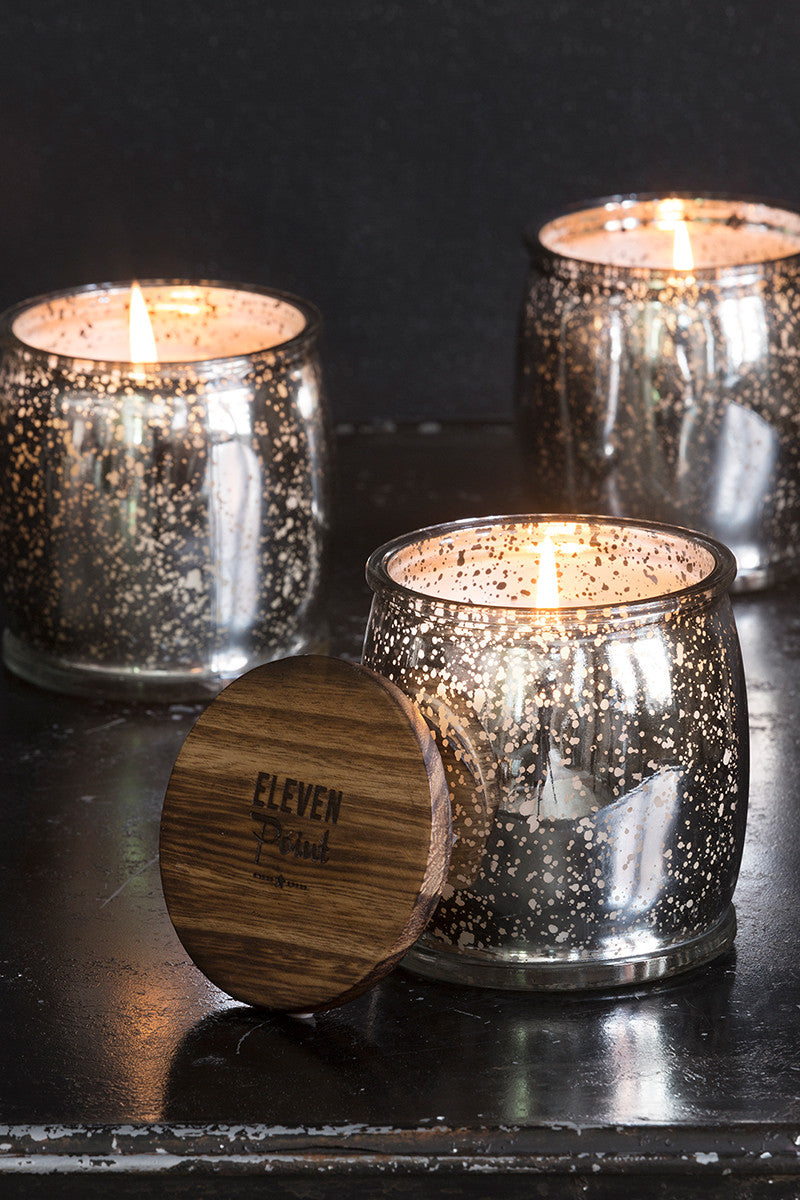 Silver Birch Mercury Barrel Candle in Silver Candle Eleven Point   
