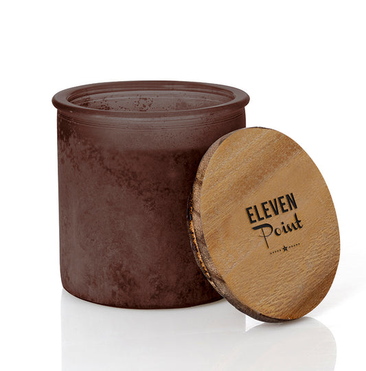 Almond Bark River Rock Candle in Amber Candle Eleven Point   