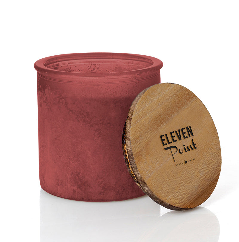 Almond Bark River Rock Candle in Red