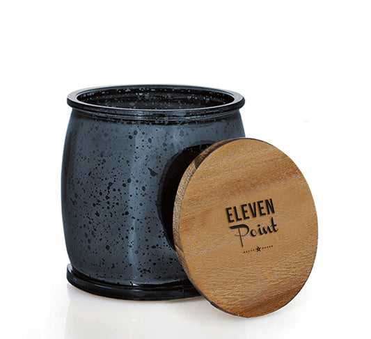 Happy Camper Mercury Barrel Candle in Navy Candle Eleven Point   