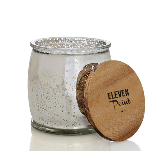 Blackberry Mercury Barrel Candle in Silver Candle Eleven Point   