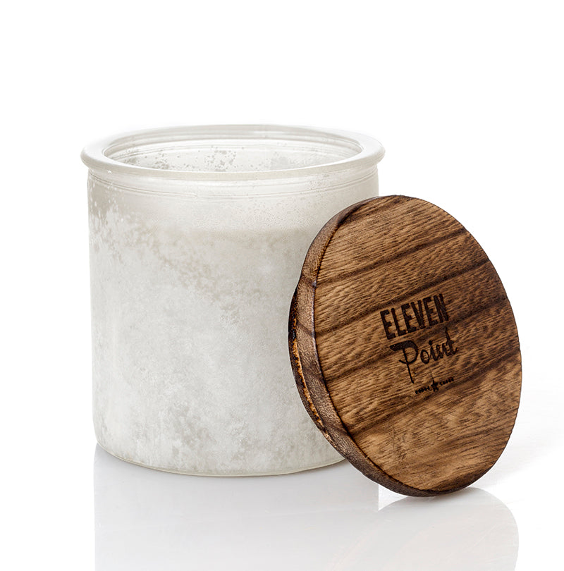 Up A Creek River Rock Candle in Soft White  Eleven Point   