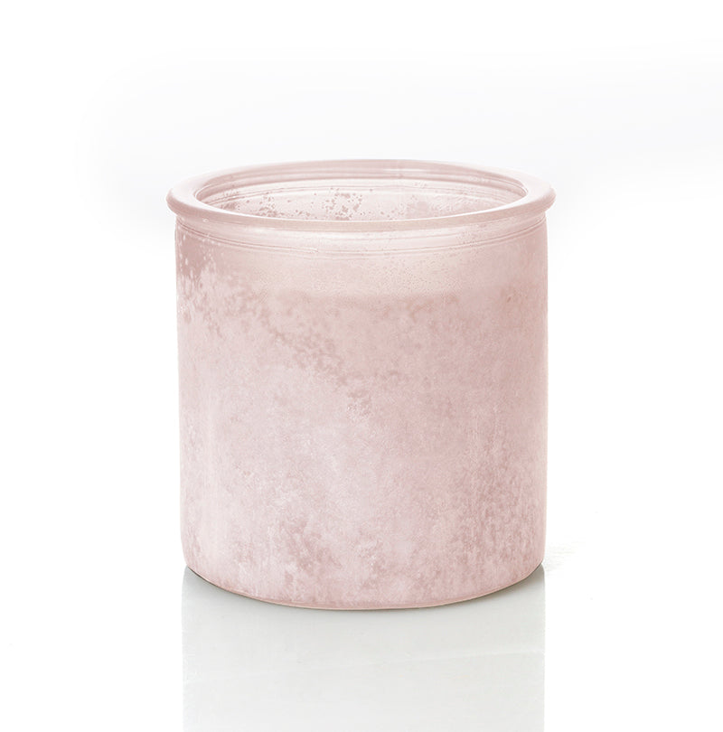 Blush Pink Matte Heavy Rocks Candle Glass
