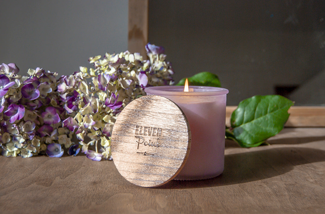 Willow Woods River Rock Candle in Fresh Plum Candle Eleven Point   