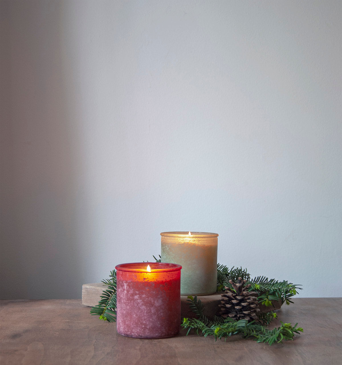 Silver Birch River Rock Candle in Red Candle Eleven Point   